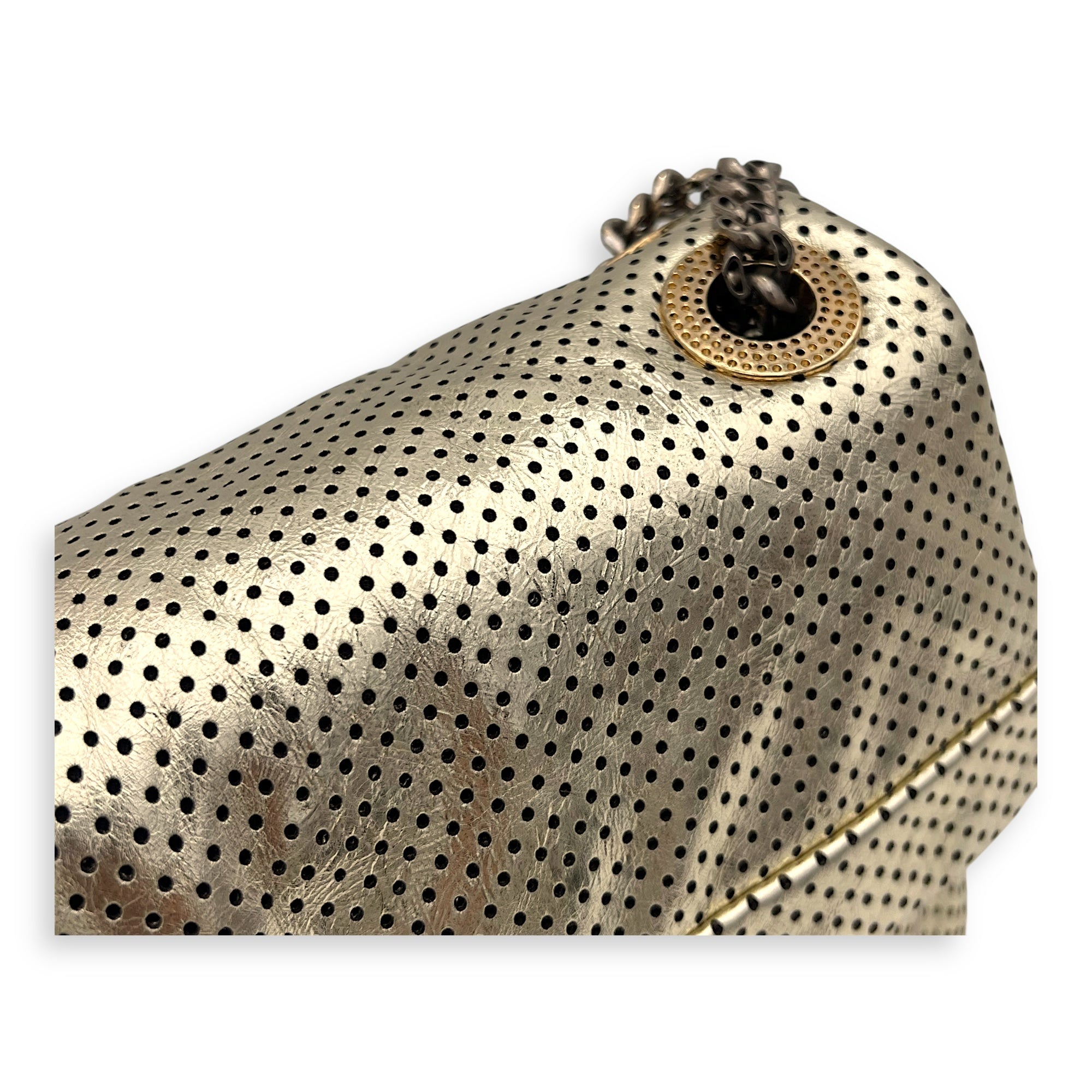 2.55 Gold Shoulder Bag in Perforated calfskin, Gold hardware - Image 8