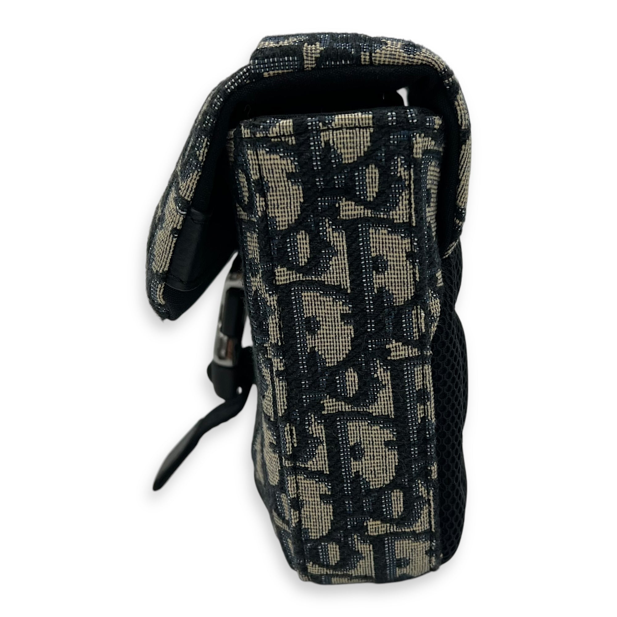 Oblique Blue Crossbody Bag in Jacquard, Silver hardware - Image 4