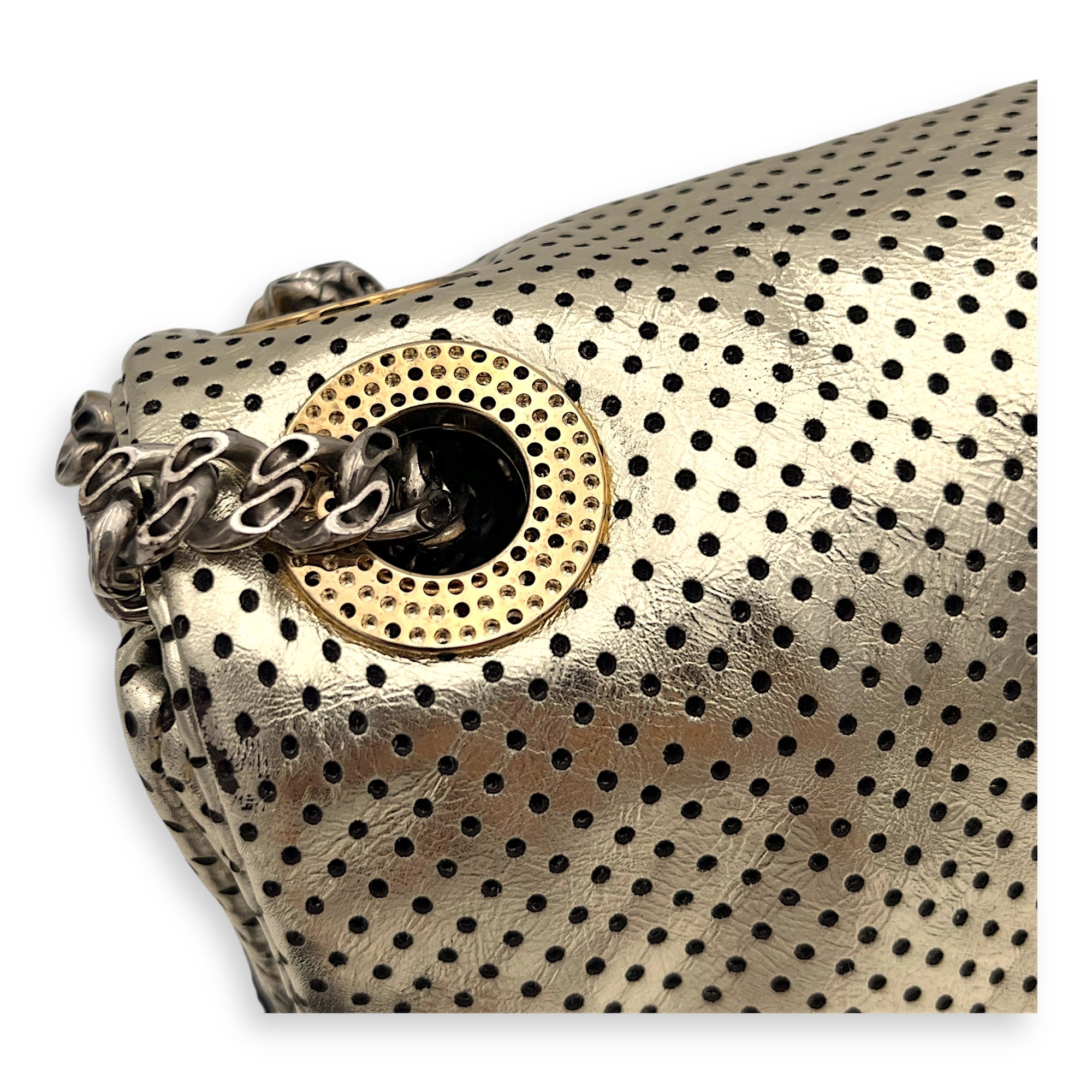 2.55 Gold Shoulder Bag in Perforated calfskin, Gold hardware - Image 9