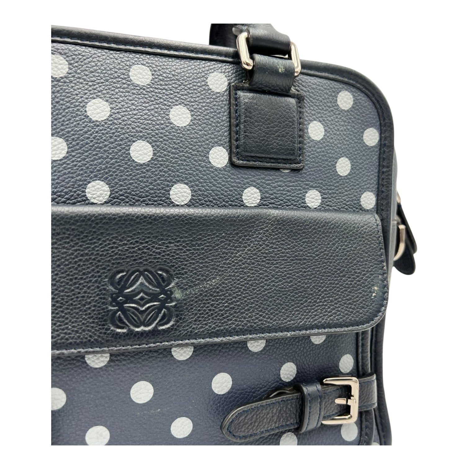 Cruz Two Way Bag Blue Top Handle Bag in Calfskin, Silver hardware - Image 8