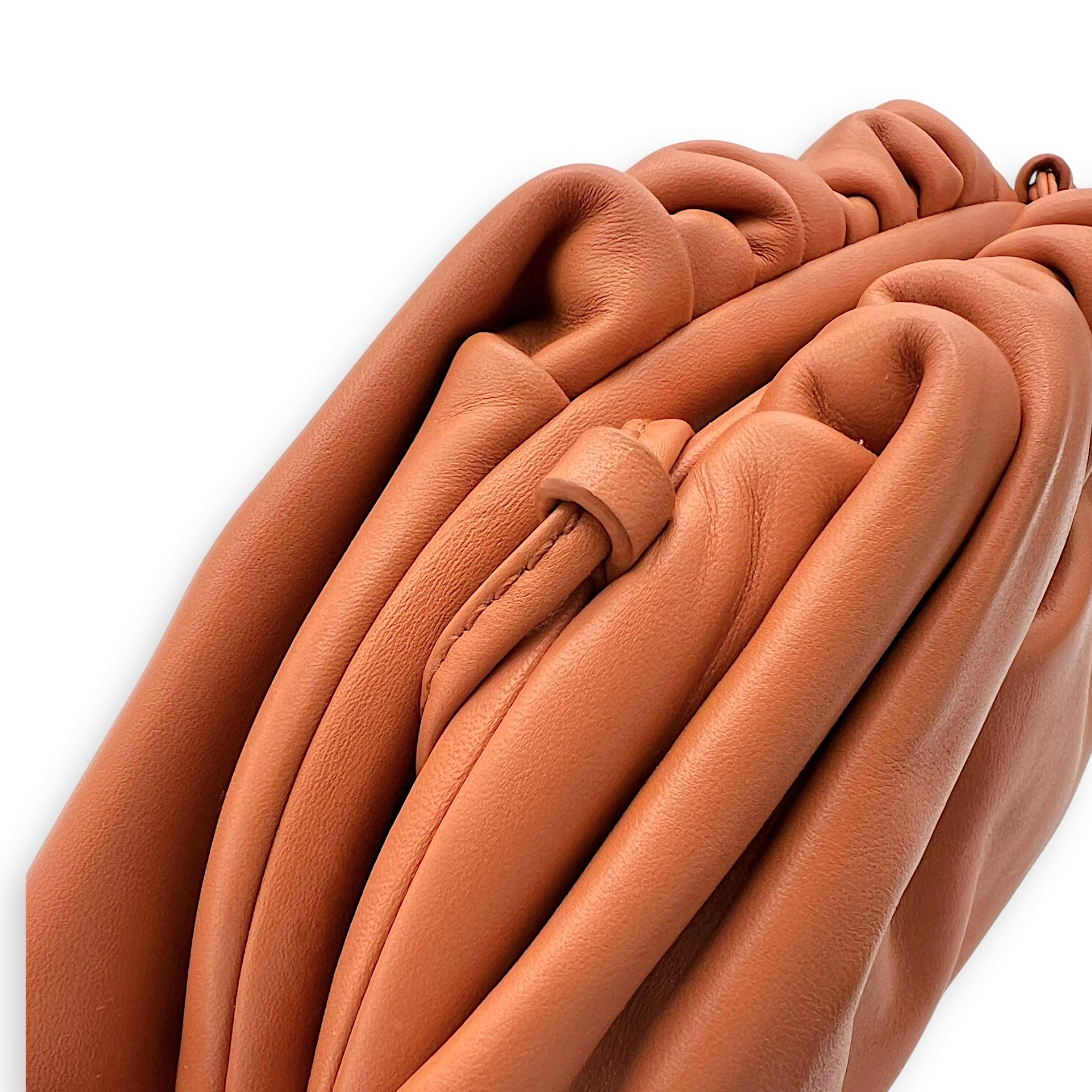 The Pouch Crossbody Bag Brown in Lambskin, Gold hardware - Image 10