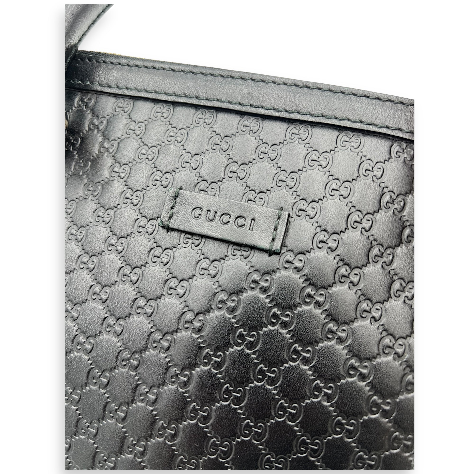 GG Tote Bag Black in Guccissima Leather, Gold hardware - Image 7