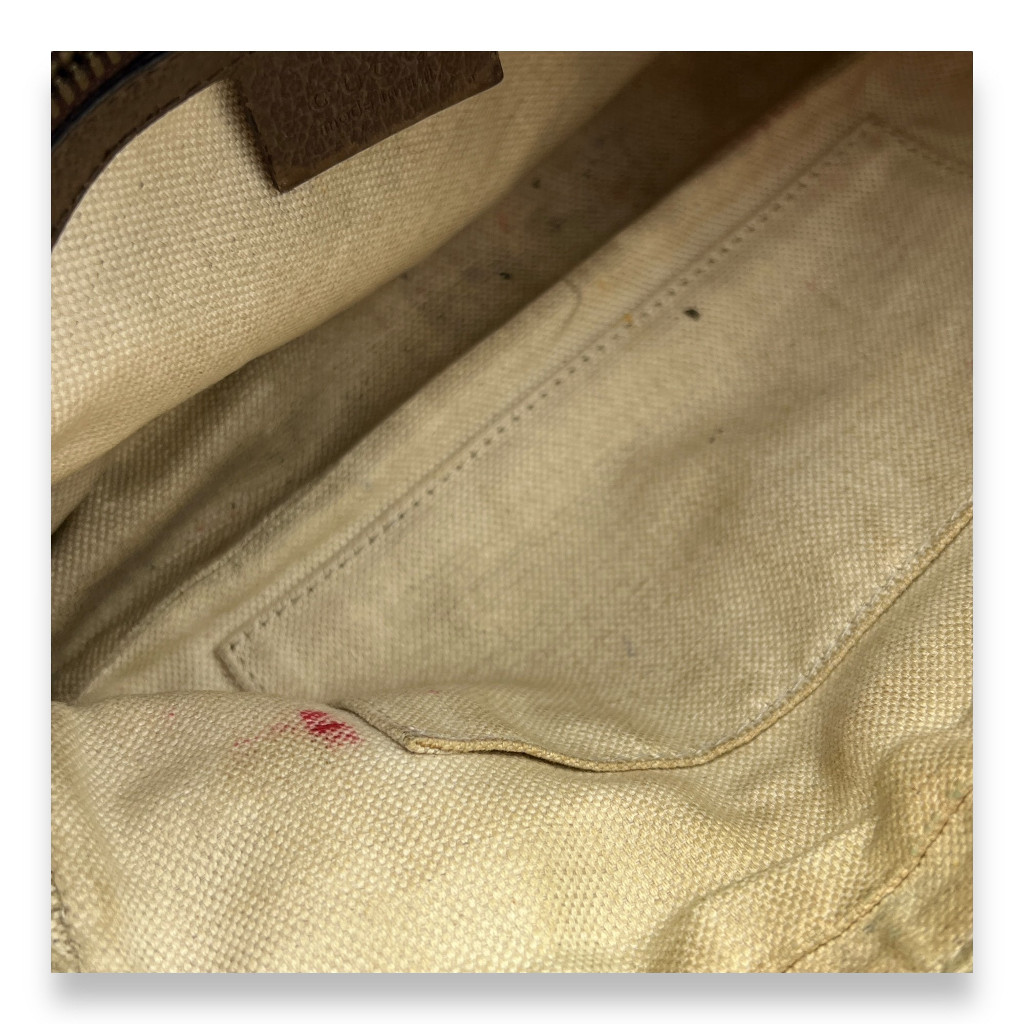 Ophidia Crossbody Bag Brown in Coated Canvas, Gold hardware - Image 9