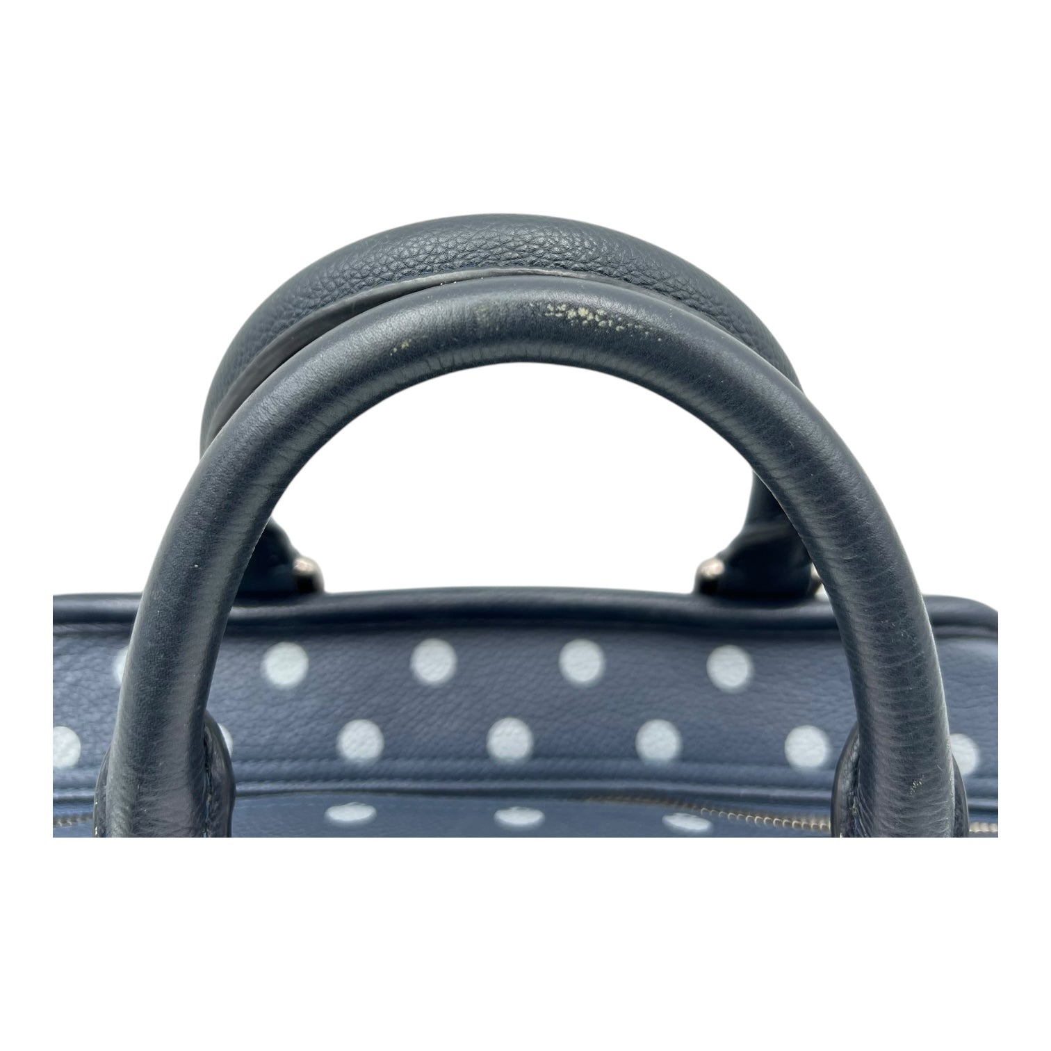 Cruz Two Way Bag Blue Top Handle Bag in Calfskin, Silver hardware - Image 9