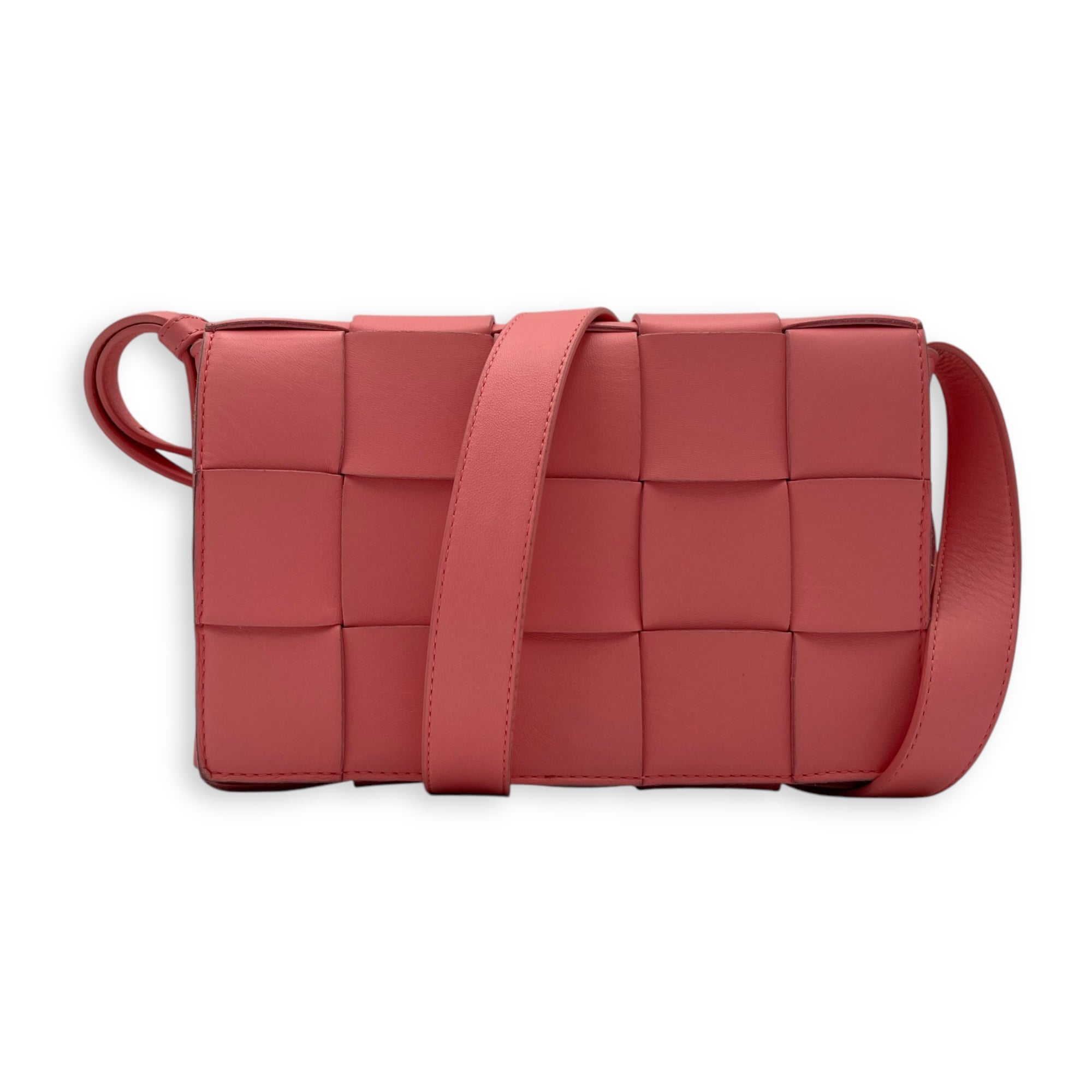 Cassette Crossbody Bag Pink in Calfskin, Silver hardware - Image 12