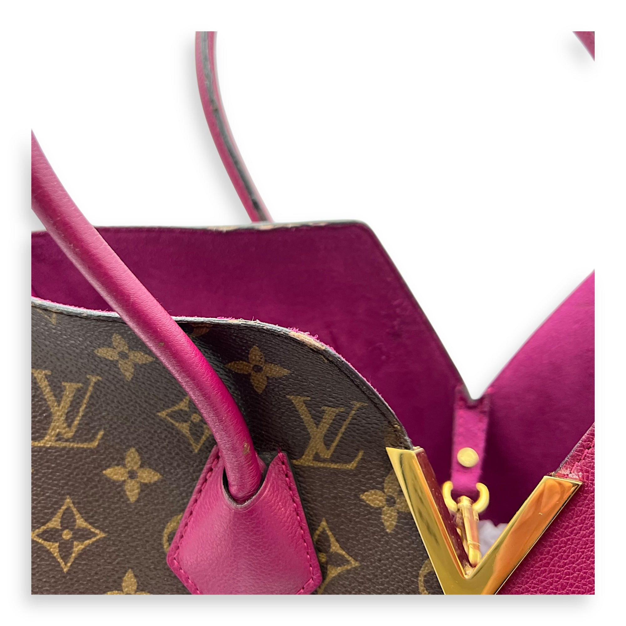 Kimono Top Handle Bag MM Brown in Monogram Coated Canvas, Gold hardware - Image 14