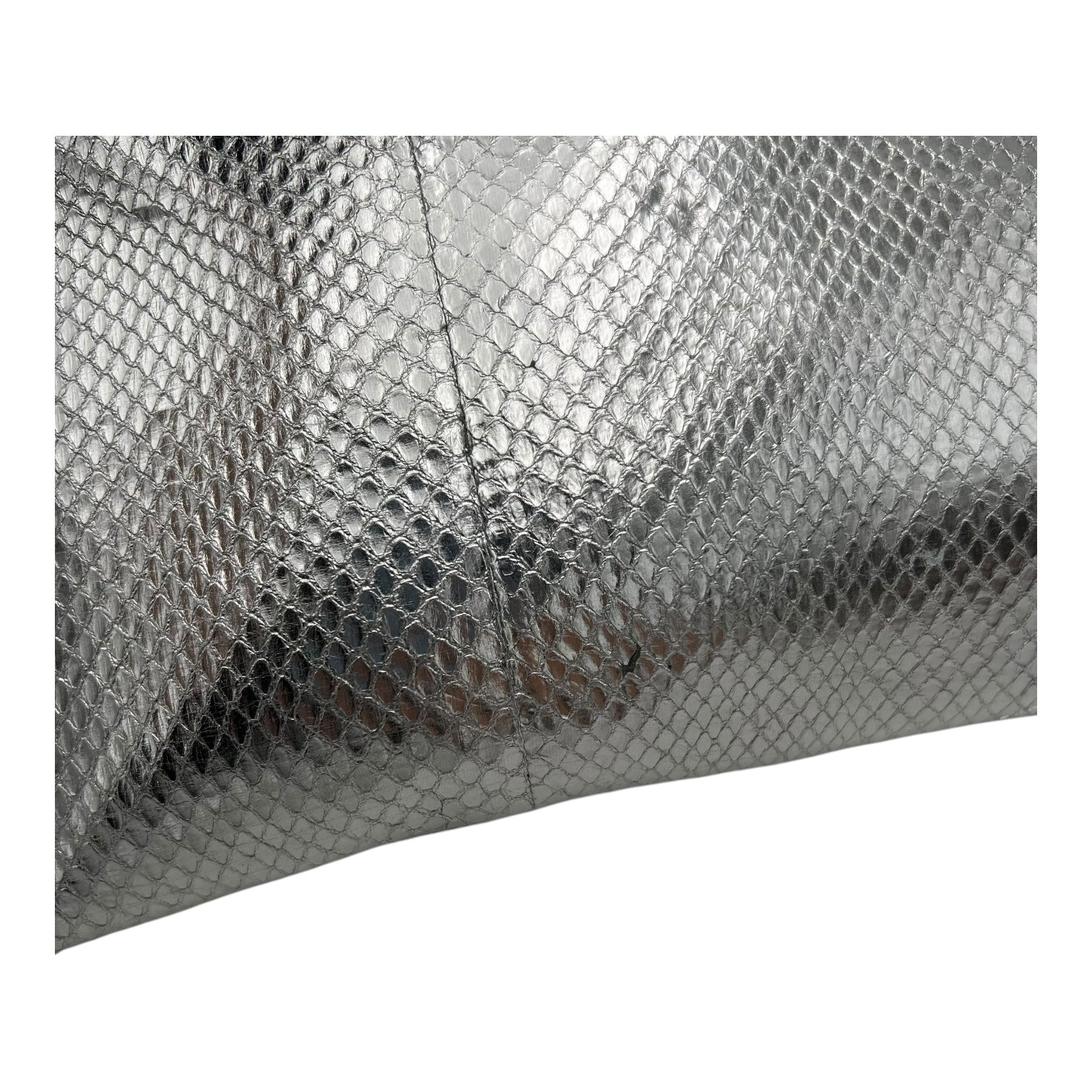 Push Lock Clip Silver Clutch in Python Embossed Calfskin, Silver hardware - Image 13