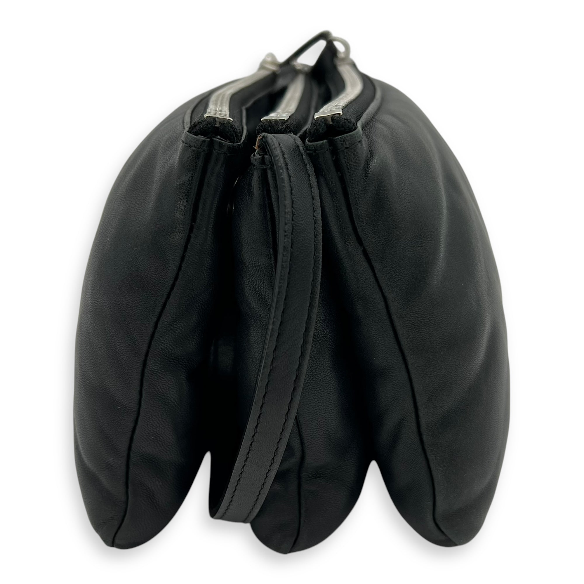 Trio Black Crossbody Bag in Lambskin, Gold hardware - Image 5