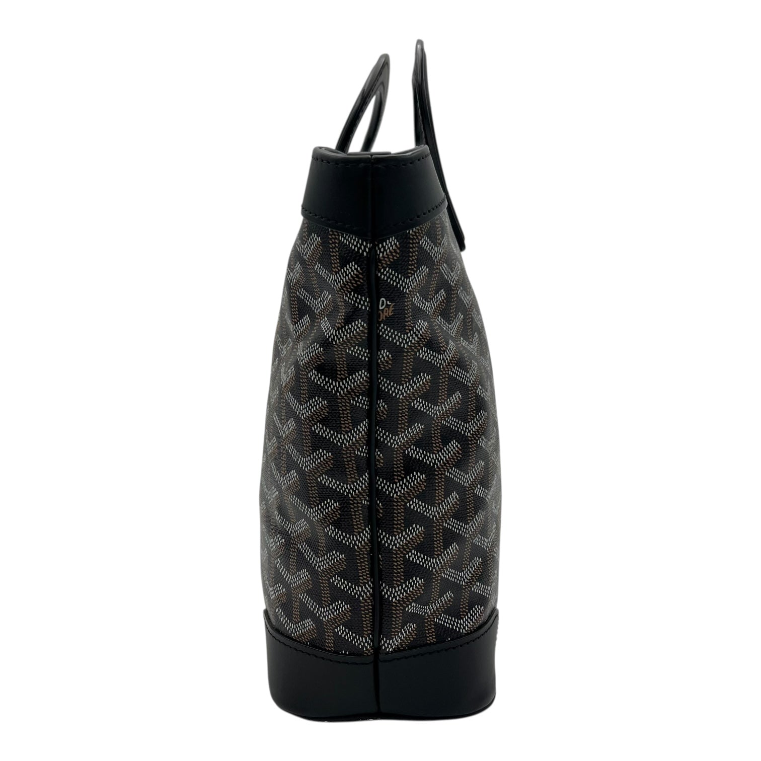 Beluga PM Black Top Handle Bag in Coated Canvas, Silver hardware - Image 4