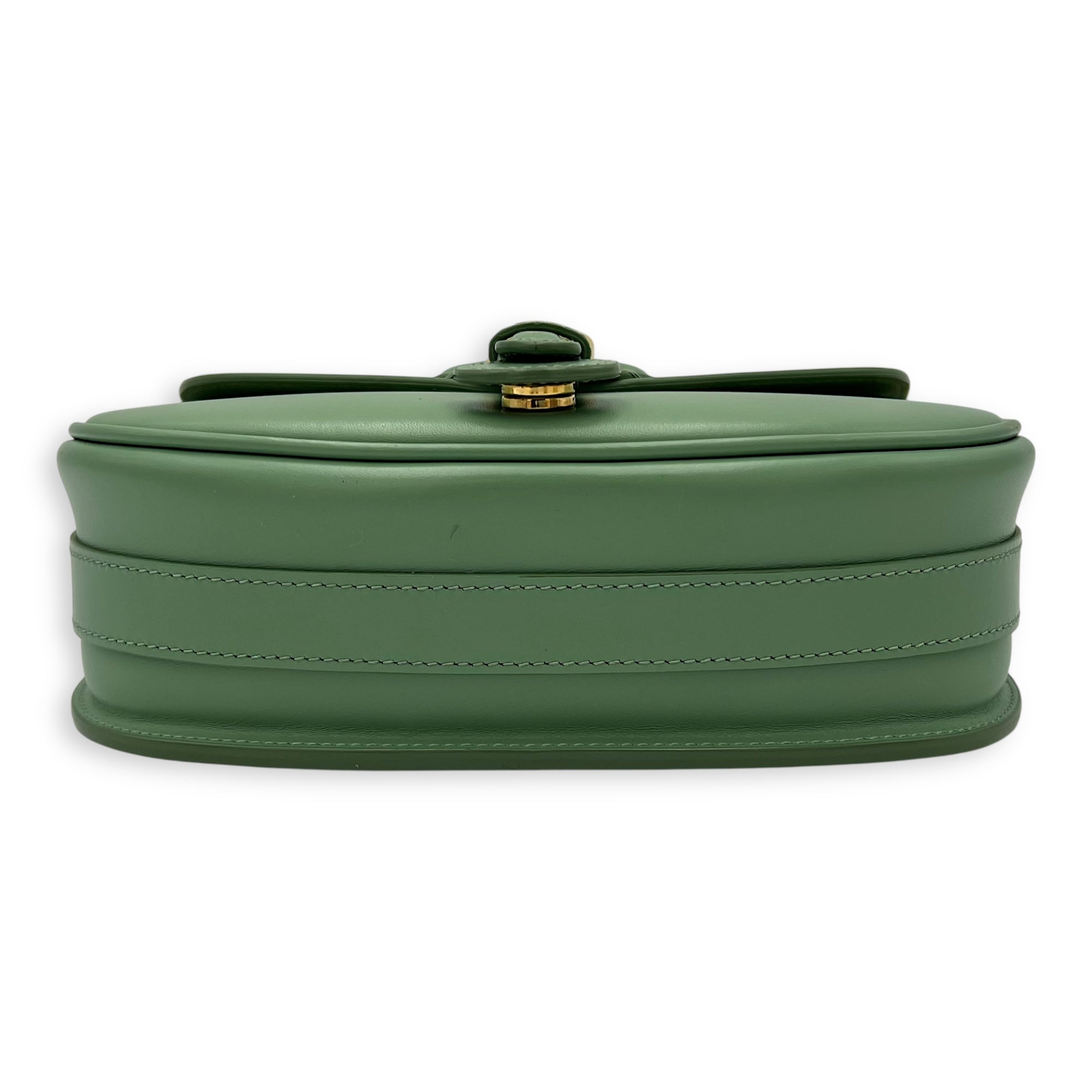 Bobby Crossbody Bag Green in Calfskin, Gold hardware - Image 6