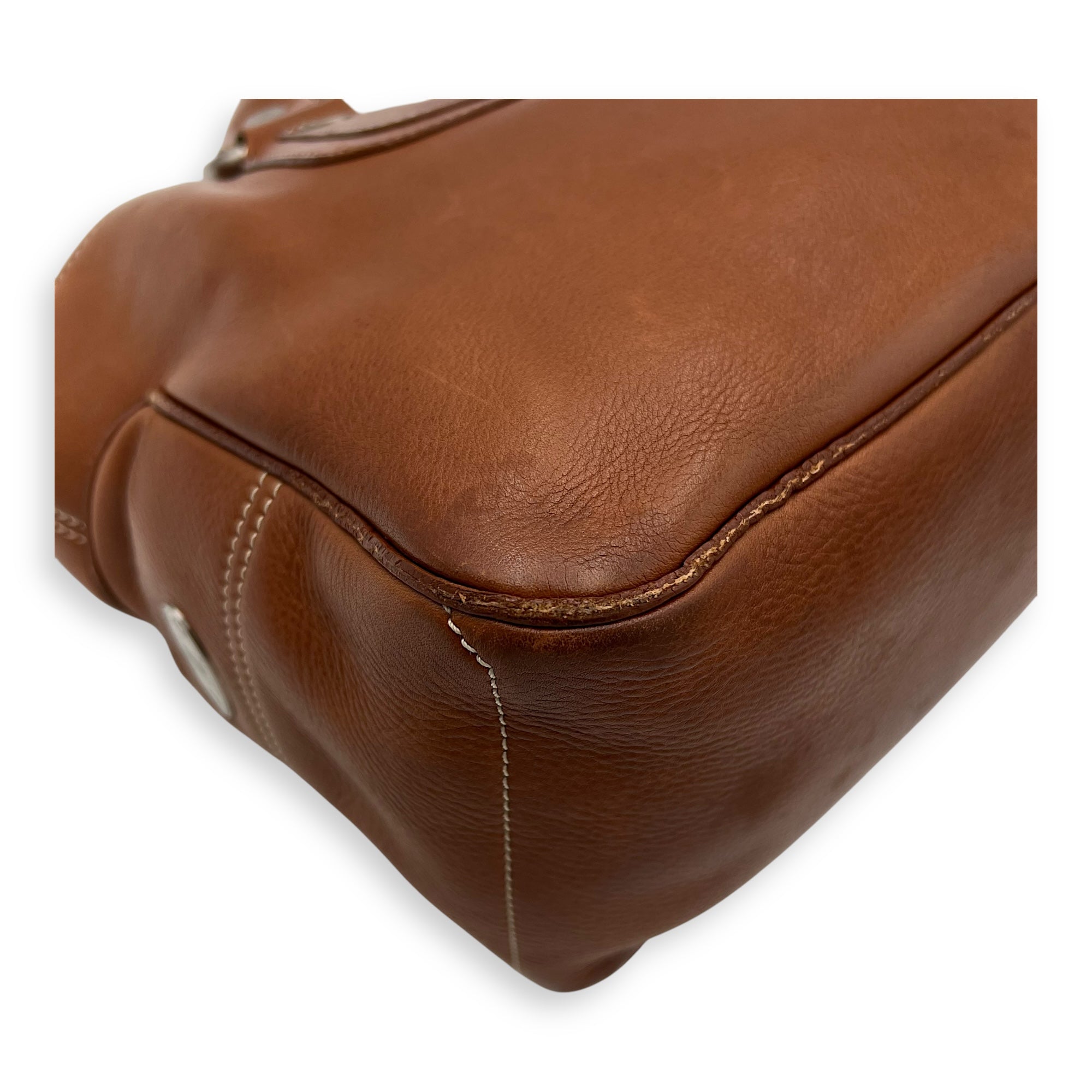 Boogie Top Handle Bag Brown in Calfskin, Silver hardware - Image 15