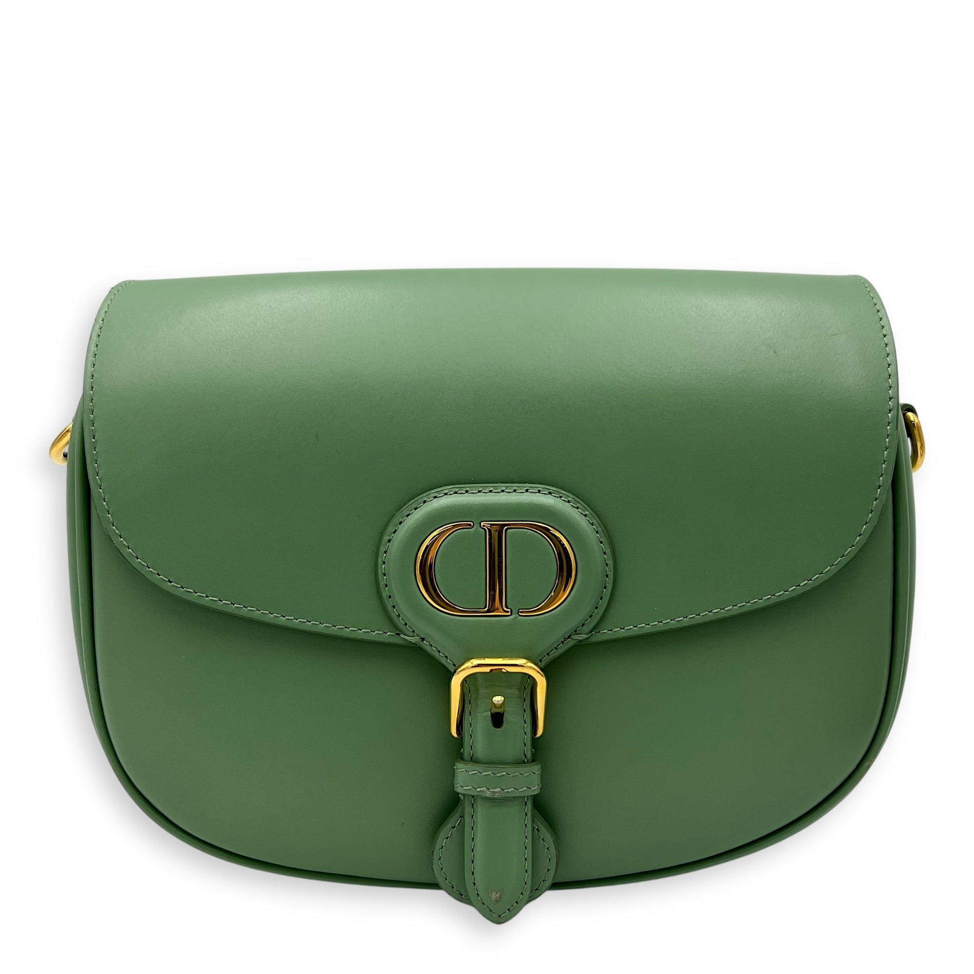 Bobby Crossbody Bag Green in Calfskin, Gold hardware