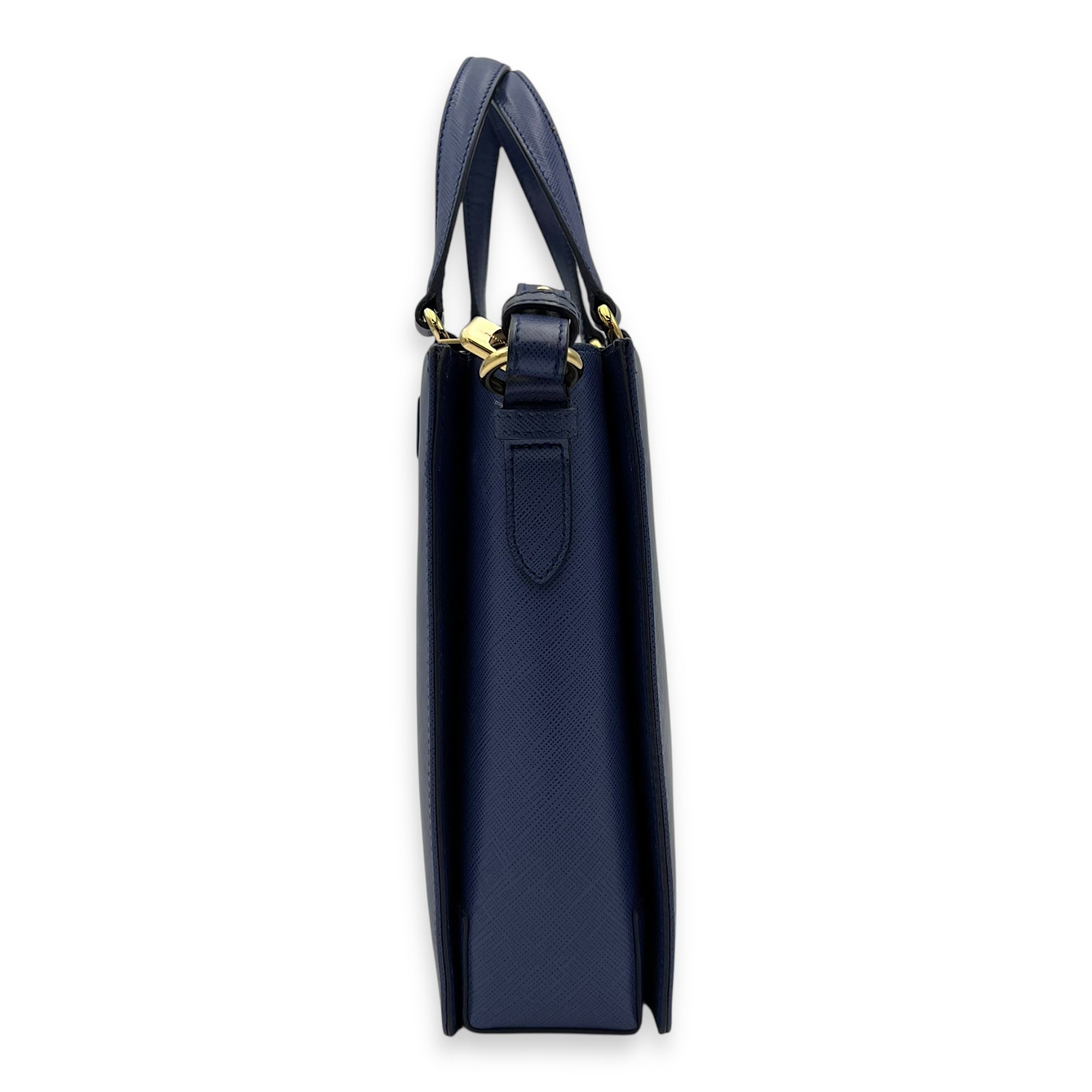 Tracy Crossbody Bag Small Blue in Saffiano Leather, Gold hardware - Image 5