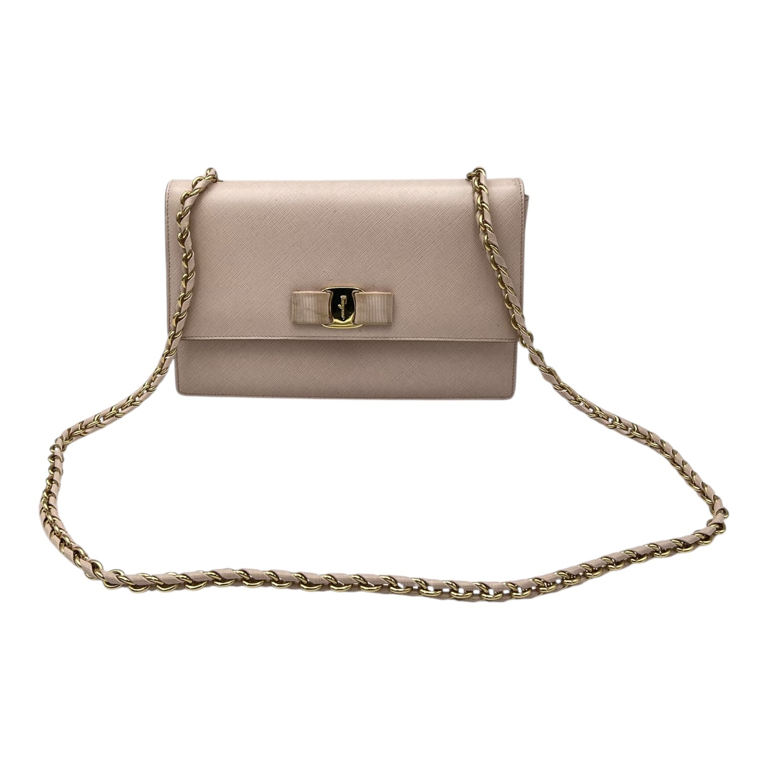 Vara Bow Pink Crossbody Bag in Calfskin, Gold hardware - Image 13