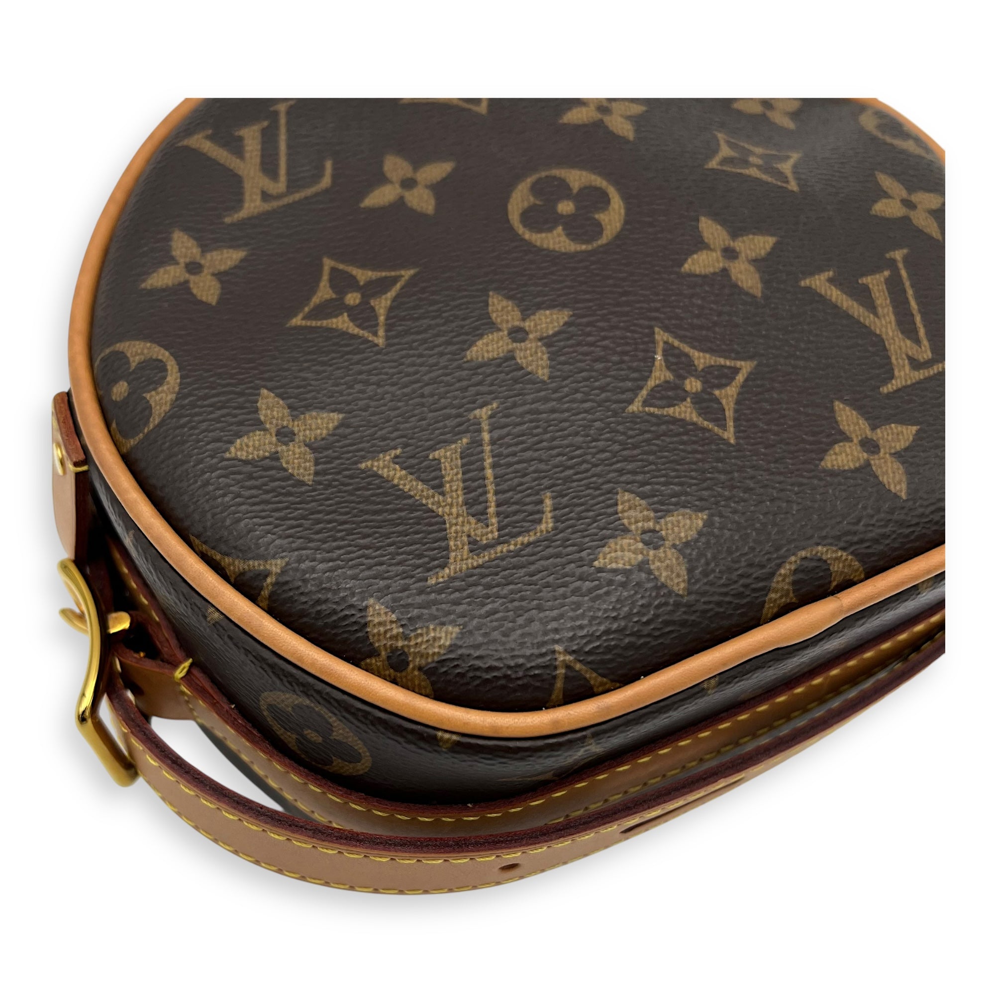 Boite a Chapeau PM Brown Crossbody Bag in Monogram Coated Canvas, Gold hardware - Image 9