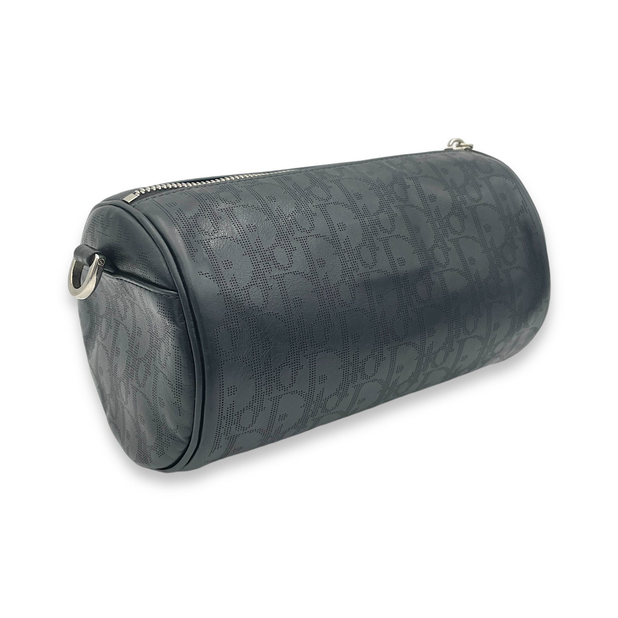 Roller Crossbody Bag Black in Calfskin, Silver hardware - Image 5