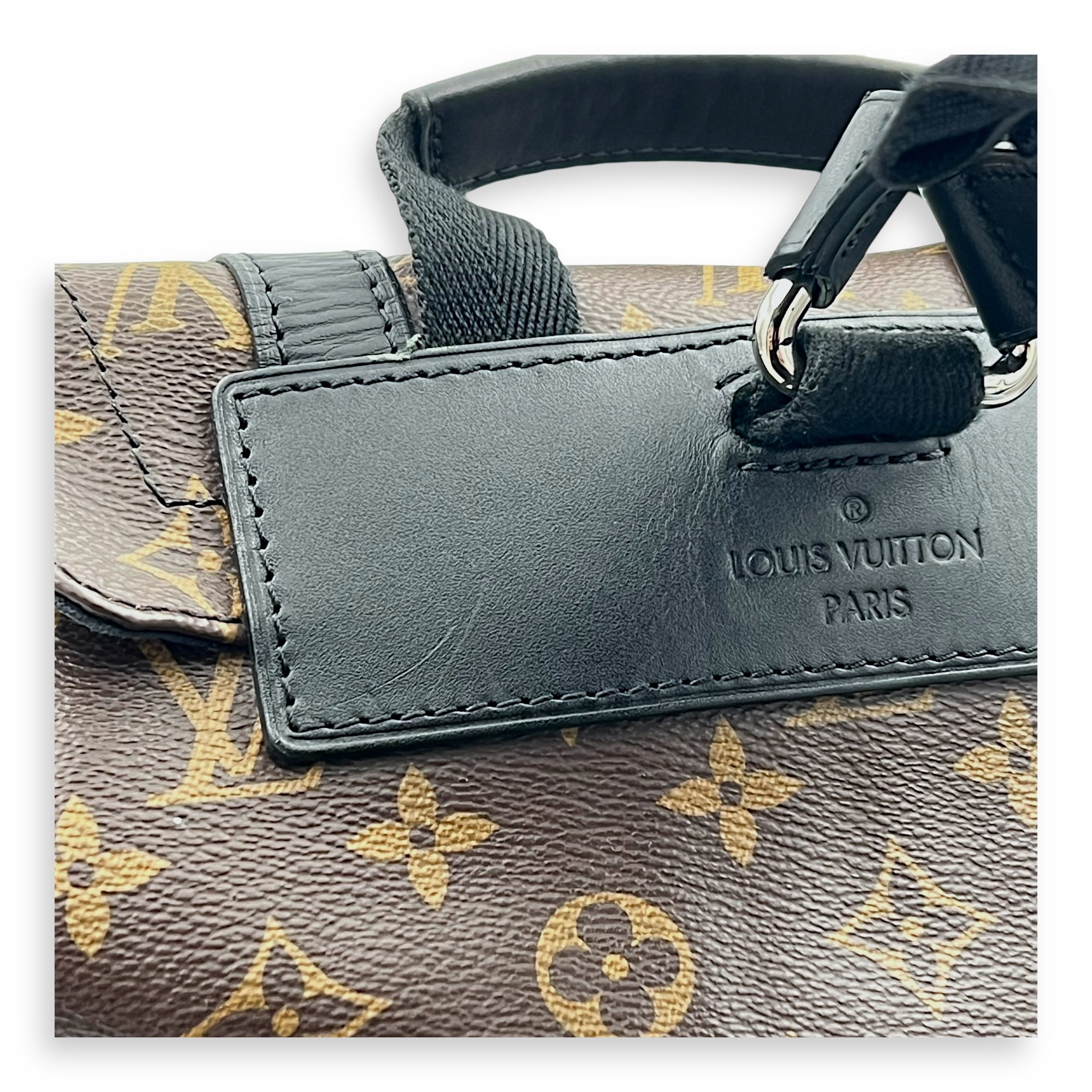 Christopher Backpack Brown in Monogram Coated Canvas, Silver hardware - Image 12