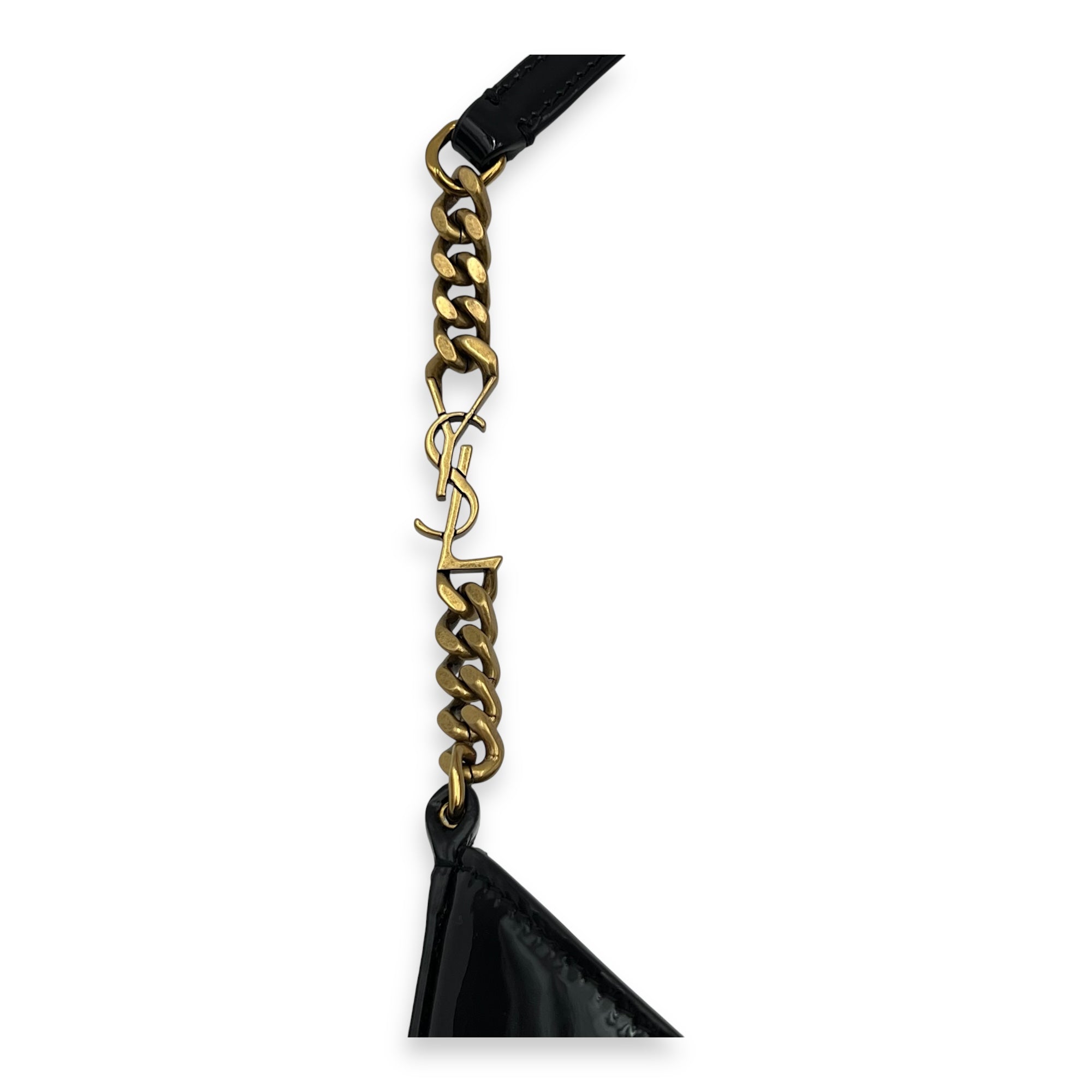 Logo Bucket Bag Black in Patent Leather, Gold hardware - Image 10
