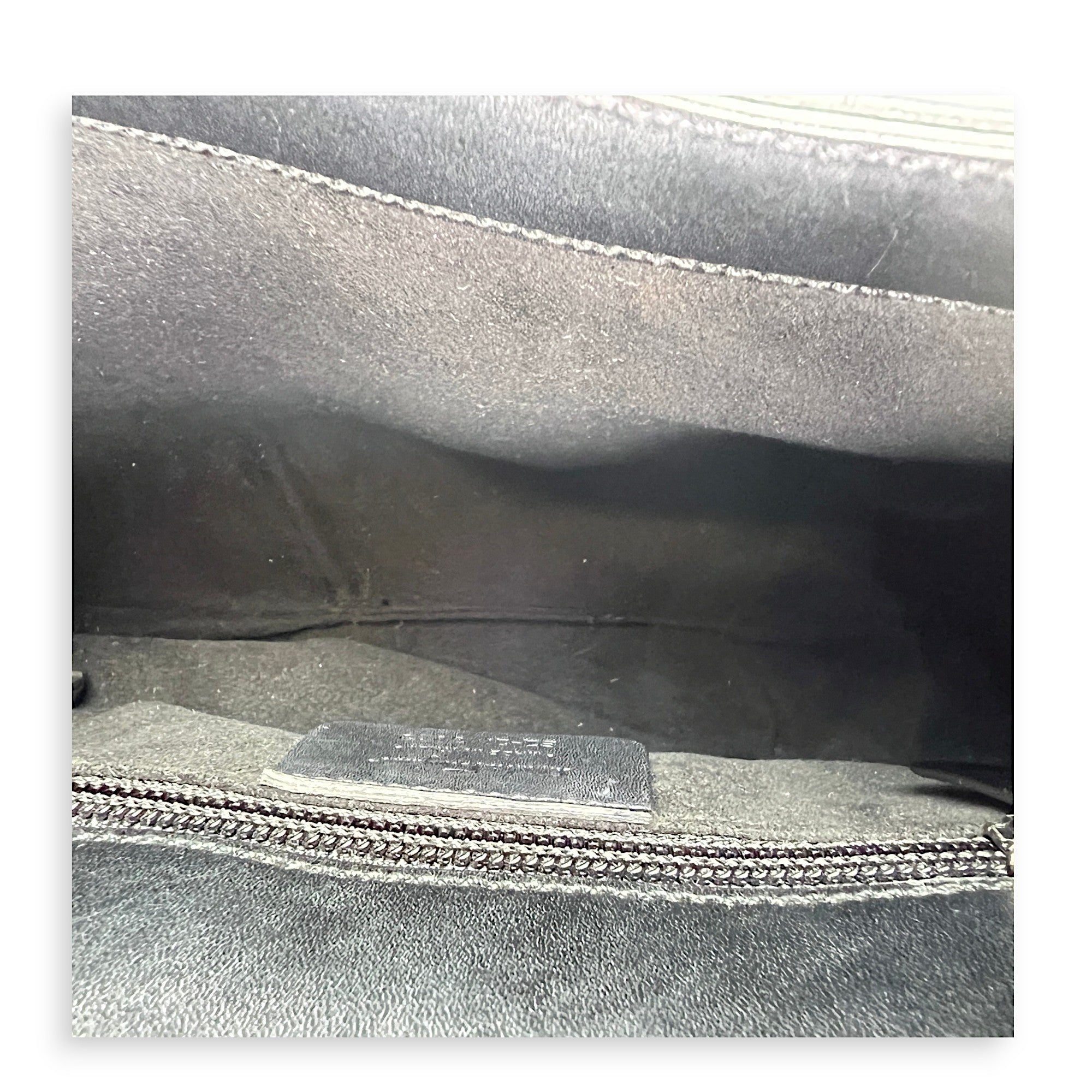 Gancini Flap Black Top Handle Bag in Calfskin, Silver hardware - Image 7